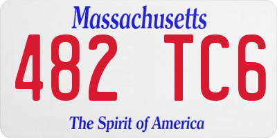 MA license plate 482TC6