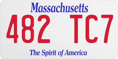 MA license plate 482TC7
