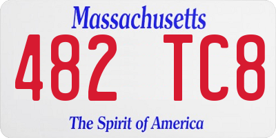 MA license plate 482TC8