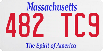 MA license plate 482TC9