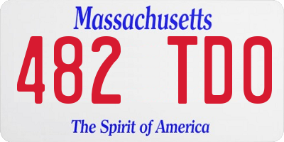 MA license plate 482TD0