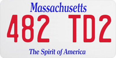MA license plate 482TD2