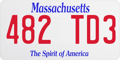 MA license plate 482TD3