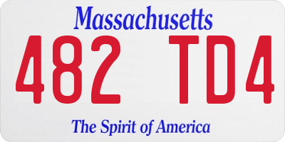 MA license plate 482TD4