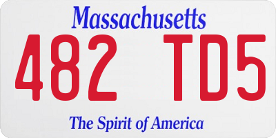 MA license plate 482TD5