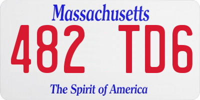 MA license plate 482TD6