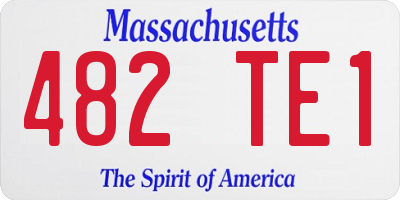 MA license plate 482TE1