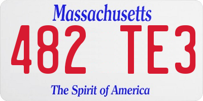 MA license plate 482TE3