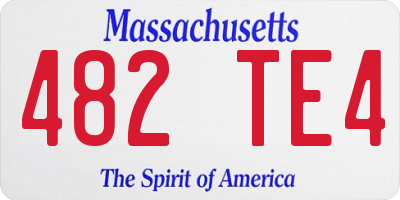 MA license plate 482TE4
