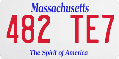 MA license plate 482TE7
