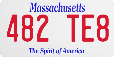 MA license plate 482TE8