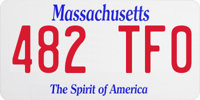 MA license plate 482TF0