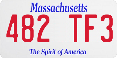 MA license plate 482TF3