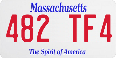 MA license plate 482TF4