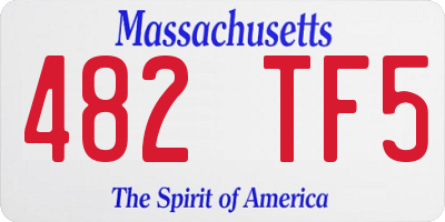 MA license plate 482TF5