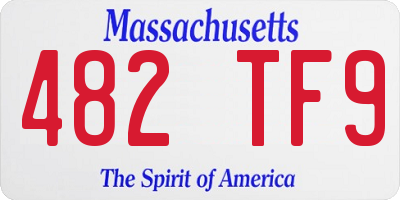 MA license plate 482TF9