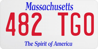 MA license plate 482TG0