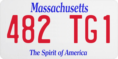 MA license plate 482TG1