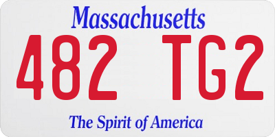 MA license plate 482TG2