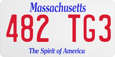 MA license plate 482TG3