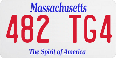MA license plate 482TG4