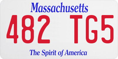 MA license plate 482TG5