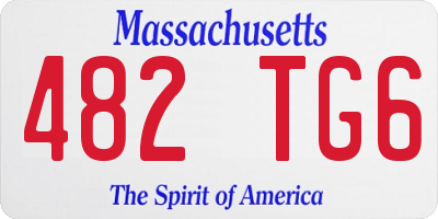 MA license plate 482TG6