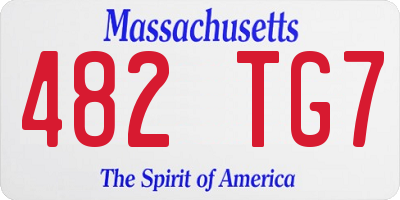 MA license plate 482TG7