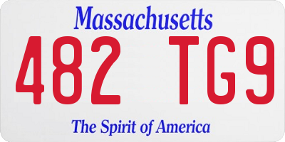 MA license plate 482TG9
