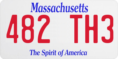 MA license plate 482TH3