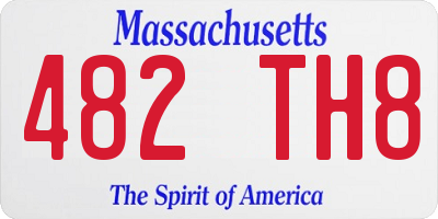 MA license plate 482TH8