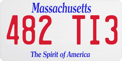 MA license plate 482TI3