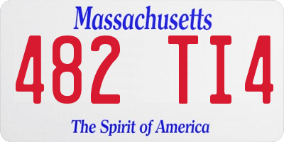 MA license plate 482TI4