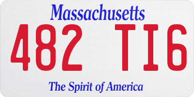 MA license plate 482TI6
