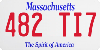 MA license plate 482TI7