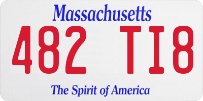MA license plate 482TI8