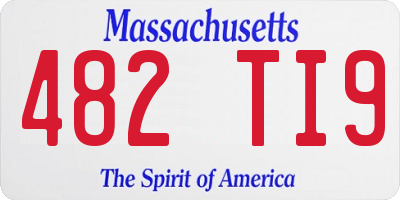 MA license plate 482TI9