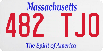 MA license plate 482TJ0