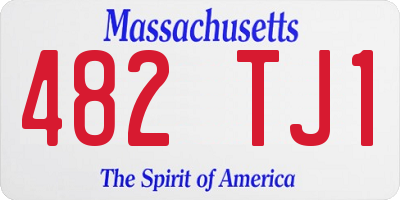 MA license plate 482TJ1
