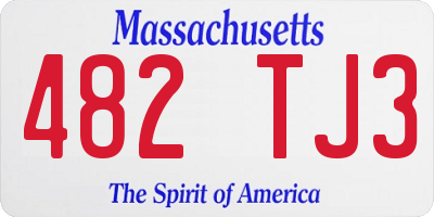 MA license plate 482TJ3
