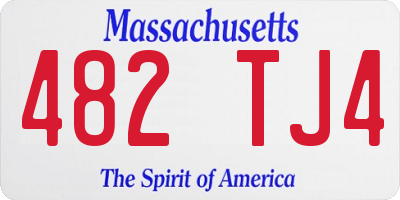 MA license plate 482TJ4