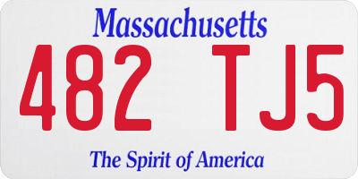 MA license plate 482TJ5