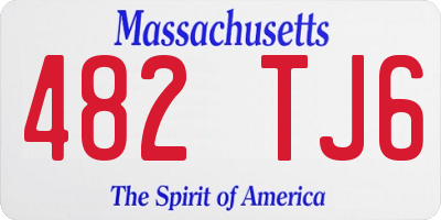 MA license plate 482TJ6