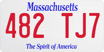 MA license plate 482TJ7