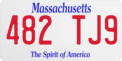 MA license plate 482TJ9