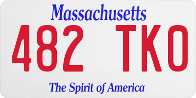 MA license plate 482TK0