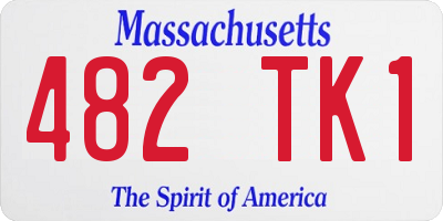MA license plate 482TK1