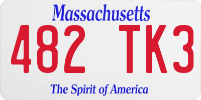 MA license plate 482TK3