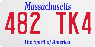 MA license plate 482TK4