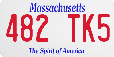 MA license plate 482TK5